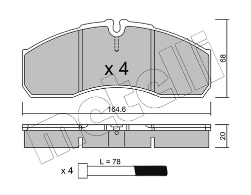 Brake Pad Set, disc brake - 22-0578-5 METELLI