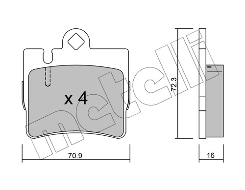 Brake Pad Set, disc brake - 22-0597-0 METELLI