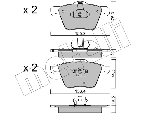 Brake Pad Set, disc brake - 22-0599-0 METELLI