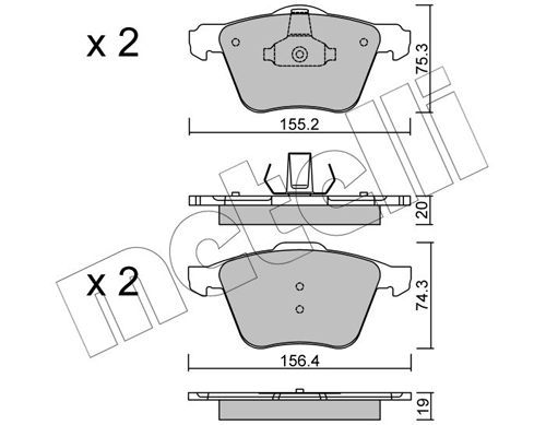 Brake Pad Set, disc brake - 22-0599-1 METELLI