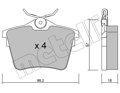 Brake Pad Set, disc brake - 22-0602-0 METELLI
