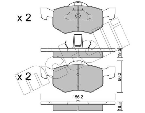 Brake Pad Set, disc brake - 22-0609-0 METELLI