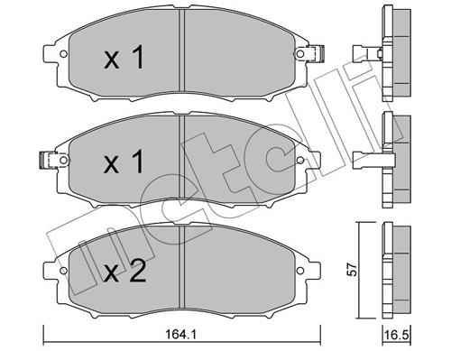 Brake Pad Set, disc brake - 22-0611-0 METELLI