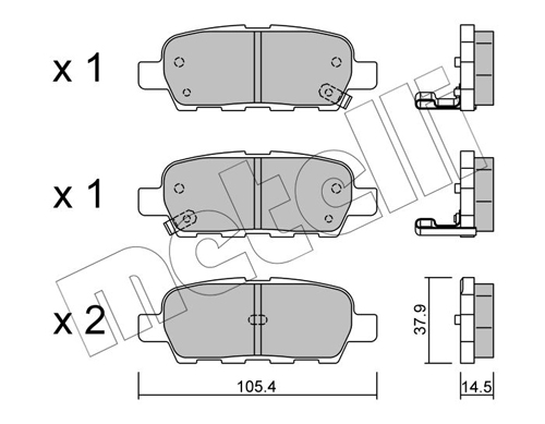 Brake Pad Set, disc brake - 22-0612-0 METELLI