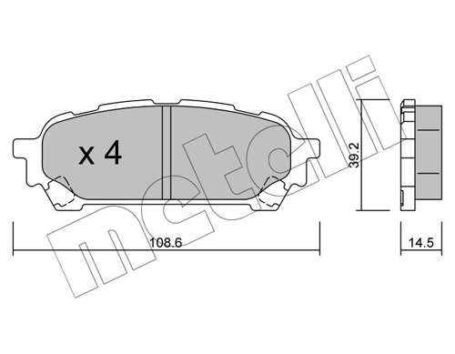 Brake Pad Set, disc brake - 22-0613-0 METELLI