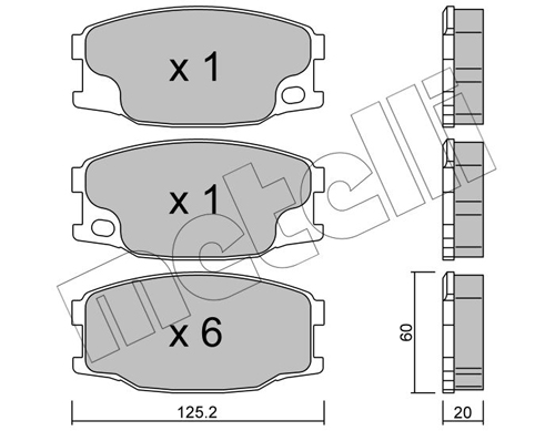 Brake Pad Set, disc brake - 22-0622-0 METELLI