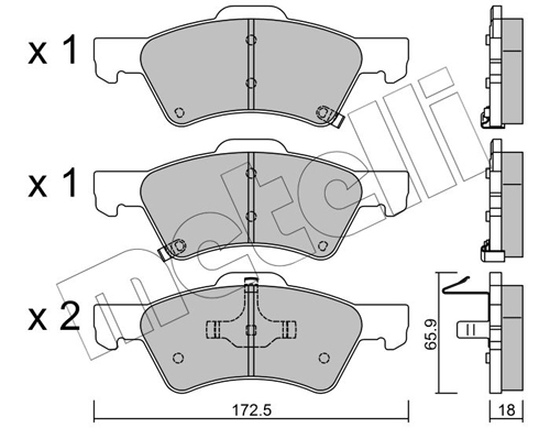 Brake Pad Set, disc brake - 22-0623-0 METELLI