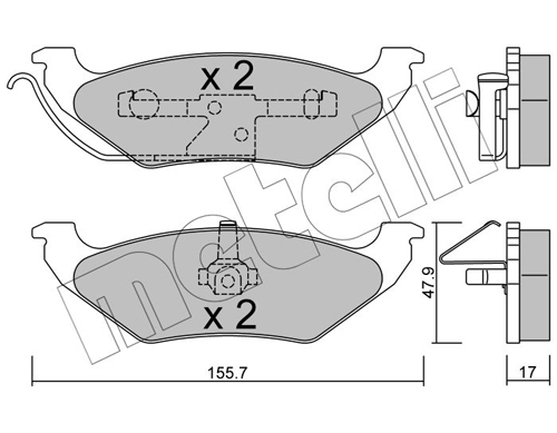 Brake Pad Set, disc brake - 22-0624-0 METELLI
