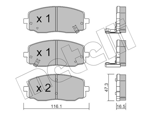 Brake Pad Set, disc brake - 22-0629-0 METELLI