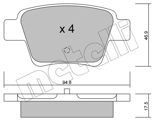 Brake Pad Set, disc brake - 22-0639-0 METELLI