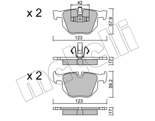 Brake Pad Set, disc brake - 22-0643-0 METELLI