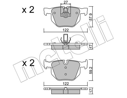 Brake Pad Set, disc brake - 22-0644-0 METELLI