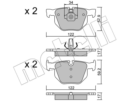 Brake Pad Set, disc brake - 22-0644-4 METELLI
