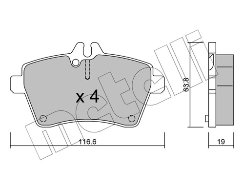 Brake Pad Set, disc brake - 22-0646-0 METELLI