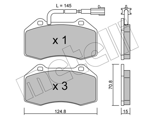 Kit pastiglie freno, Freno a disco - 22-0651-1 METELLI
