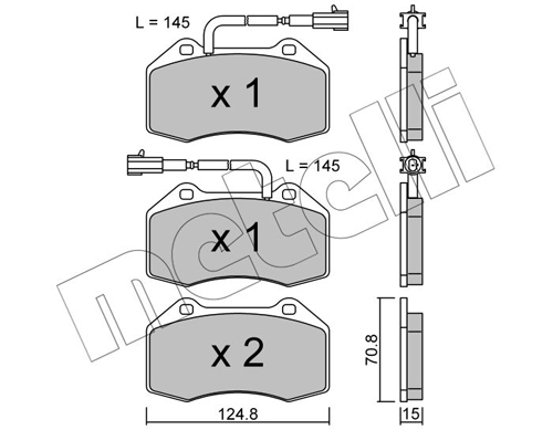 Kit pastiglie freno, Freno a disco - 22-0651-2 METELLI