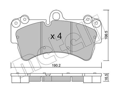 Brake Pad Set, disc brake - 22-0654-0 METELLI