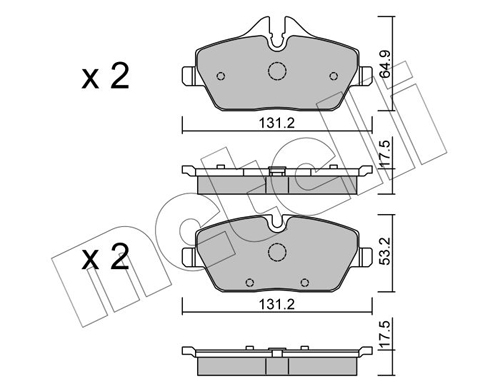 Brake Pad Set, disc brake - 22-0664-0 METELLI