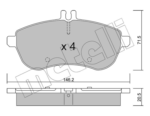 Brake Pad Set, disc brake - 22-0665-0 METELLI