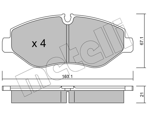 Brake Pad Set, disc brake - 22-0671-0 METELLI