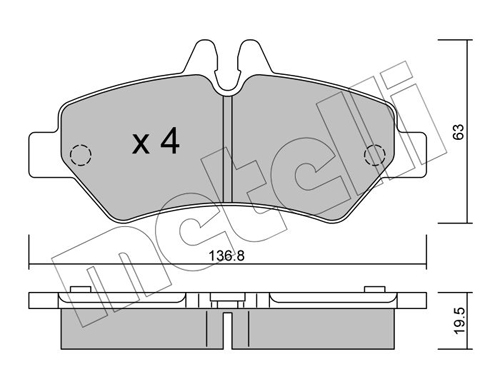 Brake Pad Set, disc brake - 22-0672-0 METELLI