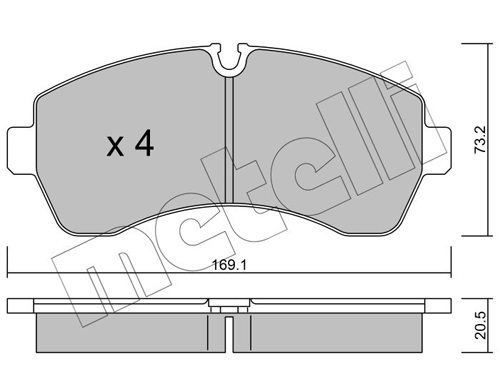 Kit pastiglie freno, Freno a disco - 22-0673-0 METELLI