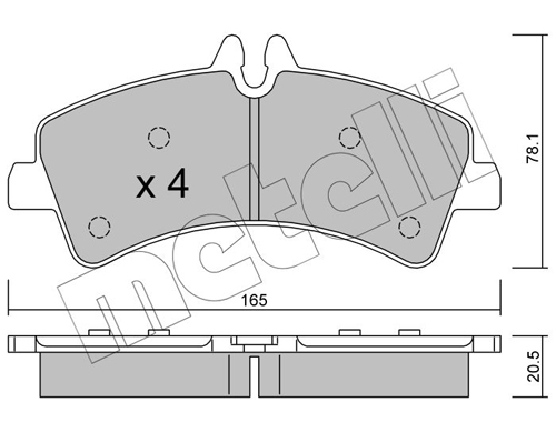 Brake Pad Set, disc brake - 22-0674-0 METELLI