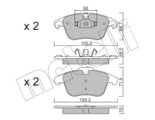 Brake Pad Set, disc brake - 22-0675-3 METELLI