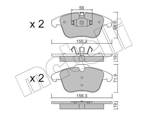 Brake Pad Set, disc brake - 22-0675-4 METELLI