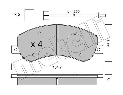 Brake Pad Set, disc brake - 22-0680-0 METELLI