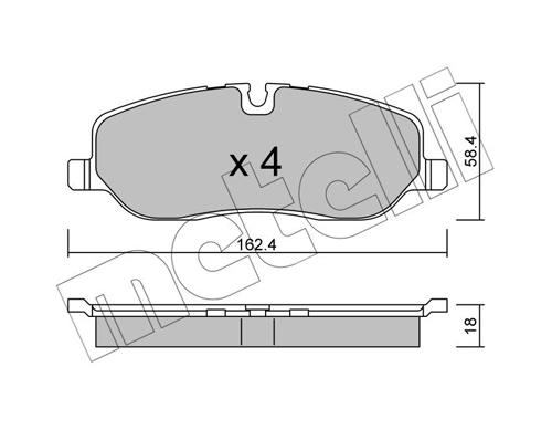 Kit pastiglie freno, Freno a disco - 22-0693-0 METELLI