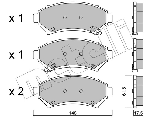 Brake Pad Set, disc brake - 22-0696-0 METELLI