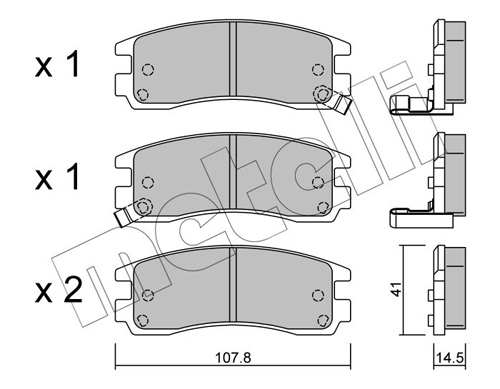 Brake Pad Set, disc brake - 22-0697-0 METELLI