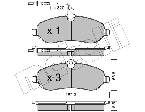 Brake Pad Set, disc brake - 22-0707-0 METELLI