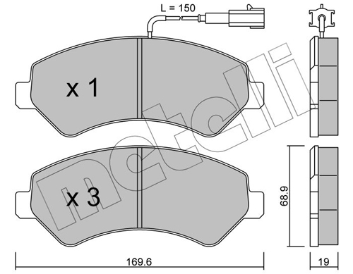 Brake Pad Set, disc brake - 22-0709-0 METELLI