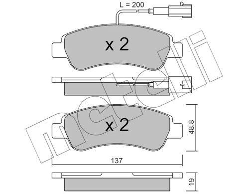 Brake Pad Set, disc brake - 22-0710-1 METELLI