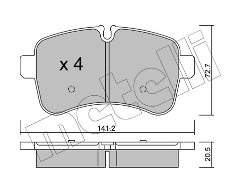 Brake Pad Set, disc brake - 22-0711-0 METELLI