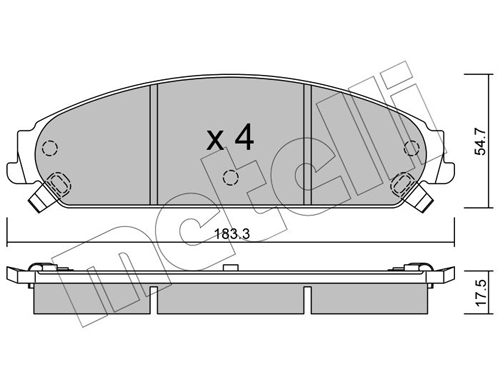 Brake Pad Set, disc brake - 22-0717-0 METELLI
