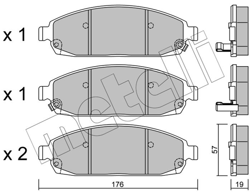 Brake Pad Set, disc brake - 22-0719-0 METELLI