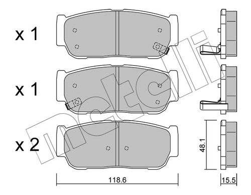 Brake Pad Set, disc brake - 22-0727-0 METELLI
