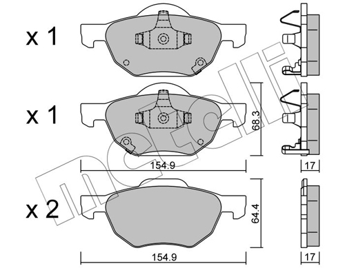 Brake Pad Set, disc brake - 22-0730-0 METELLI