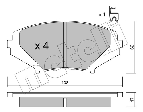 Brake Pad Set, disc brake - 22-0732-0 METELLI