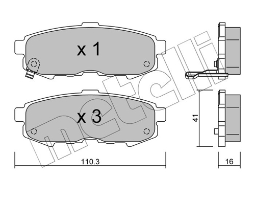 Brake Pad Set, disc brake - 22-0735-0 METELLI