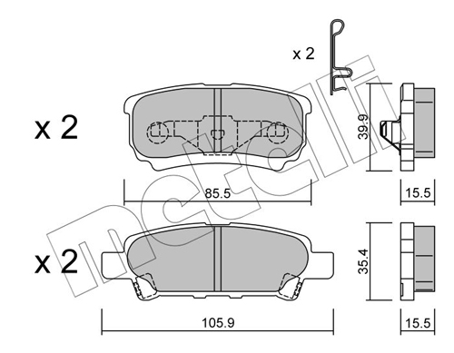 Brake Pad Set, disc brake - 22-0737-0 METELLI