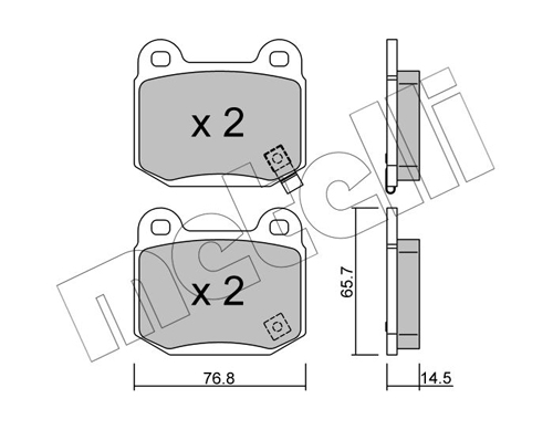 Brake Pad Set, disc brake - 22-0739-0 METELLI