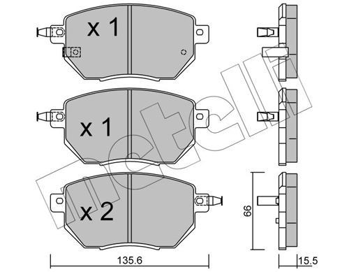 Brake Pad Set, disc brake - 22-0741-0 METELLI
