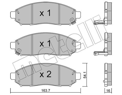 Brake Pad Set, disc brake - 22-0743-1 METELLI