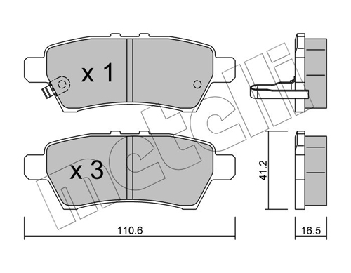 Brake Pad Set, disc brake - 22-0744-0 METELLI