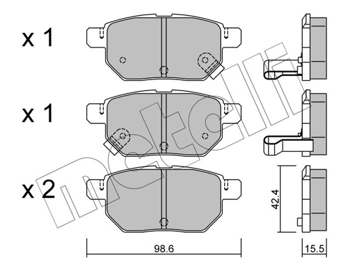 Brake Pad Set, disc brake - 22-0746-0 METELLI