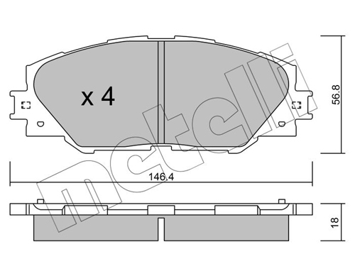 Brake Pad Set, disc brake - 22-0748-0 METELLI